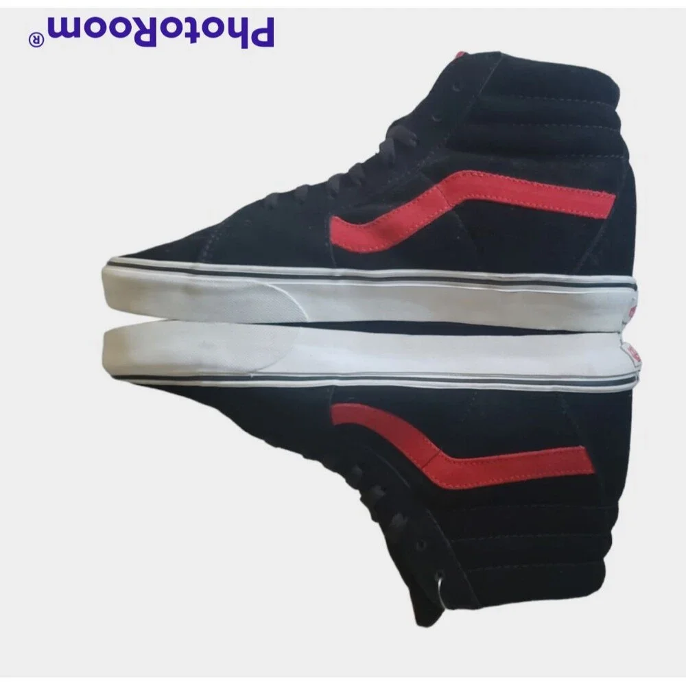 VANS SK8-HI BLACK/RED CLASSIC SKATEBOARDING CANVAS SUEDE SHOES MEN's SZ 11 NEW